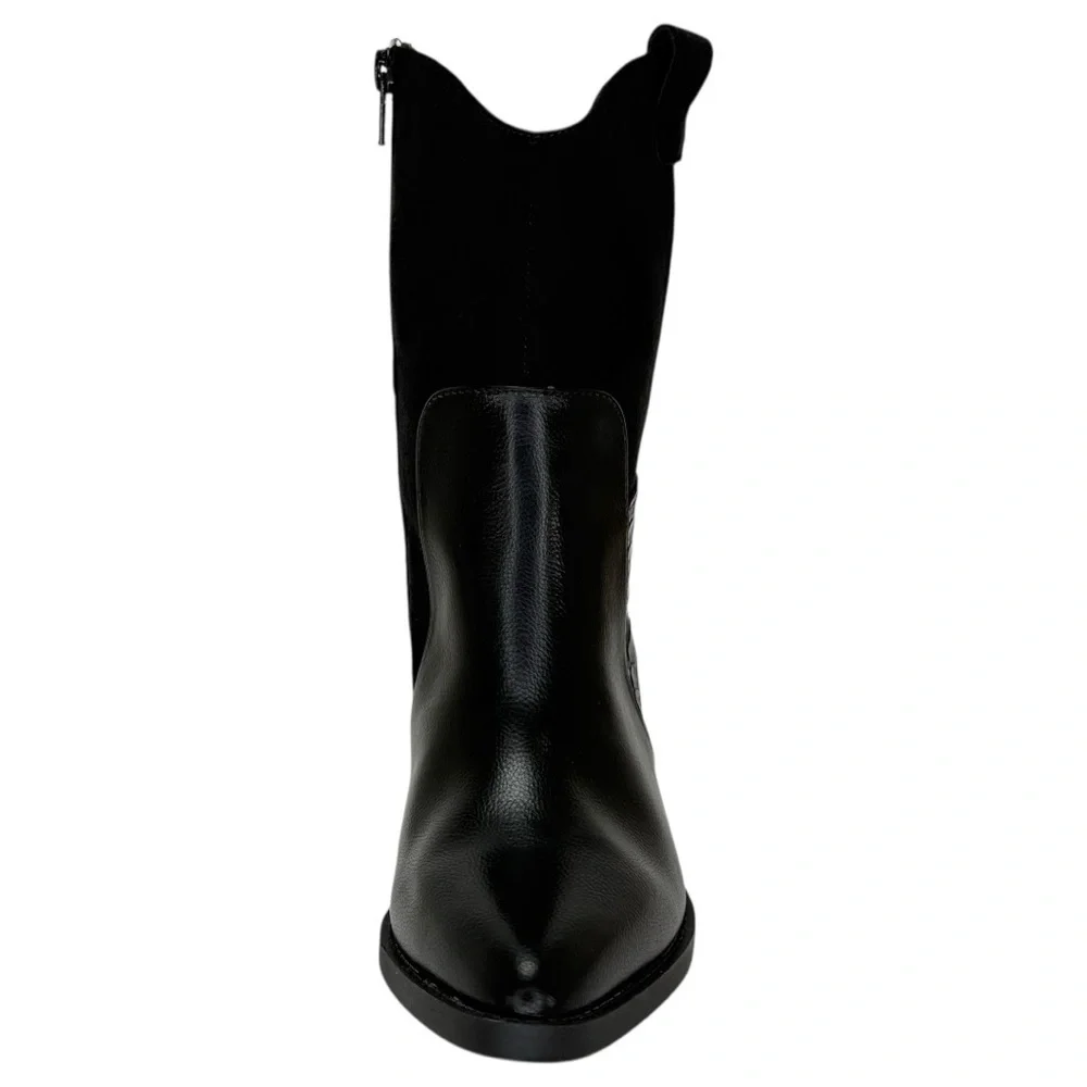 Sun + Stone Biancaa Black Faux Leather Western Womens Ankle Boots Size 6M - Picture 7 of 13